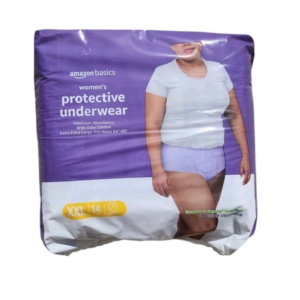 Amazon Basics Women's Protective Underwear XXL 14 Count